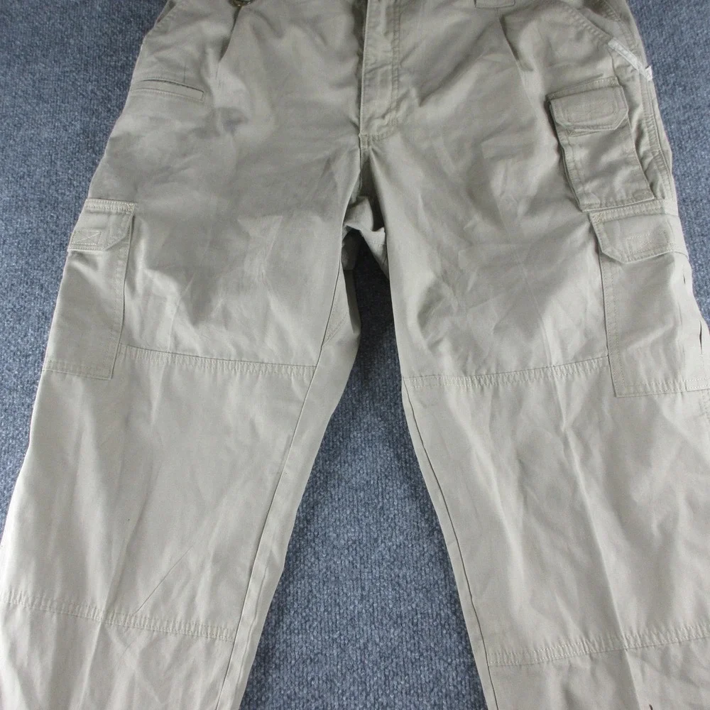 5.11 Tactical Cargo Pants Mens 36x29 Beige Ripstop Elastic Waist Workwear Hiking